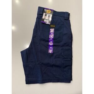 CAT Men Cargo Shorts 40 Blue Canvas Flat Front Workwear Outdoor 1981304